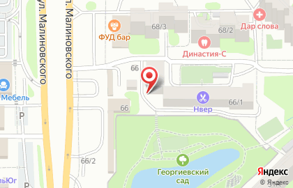 Супермаркет Магнит на улице Малиновского на карте