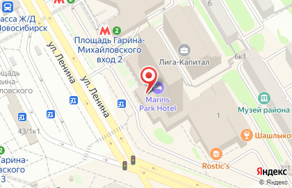 Маринс Парк Отель Новосибирск на карте