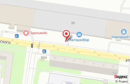 Автостоянка на ул. Дзержинского, 88а на карте