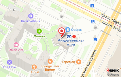 Настройка программ метро АКАДЕМИЧЕСКАЯ на карте