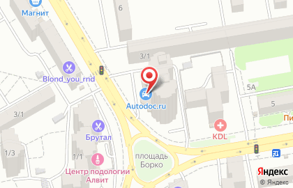 Магазин автозапчастей Автодок на улице Добровольского на карте