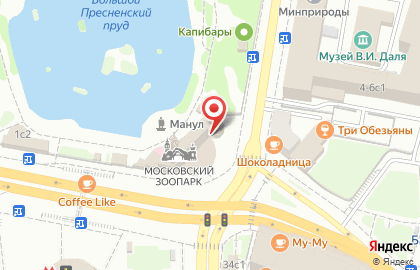 Московский зоопарк на карте