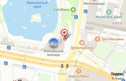 Московский зоопарк на карте