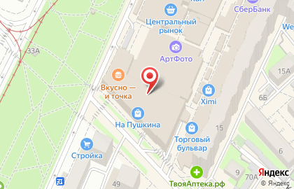 Кафе Subway на улице Льва Толстого на карте