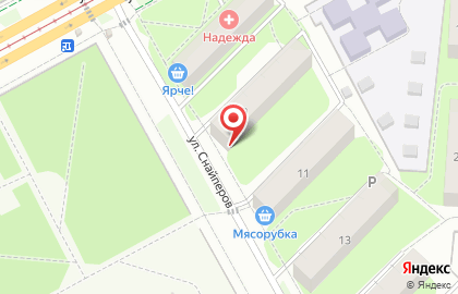 Супермаркет Лион на улице Снайперов на карте