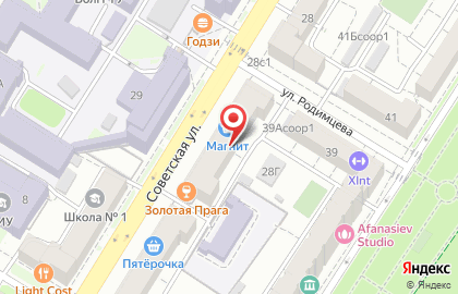Женская клиника УНА на Советской улице на карте
