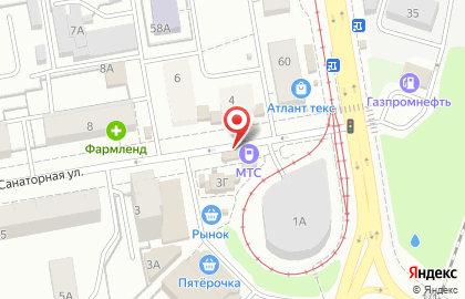 Телекоммуникационная компания МТС на Санаторной улице на карте