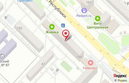 Магазин по продаже бытовой техники Техно-сеть на улице Республики на карте