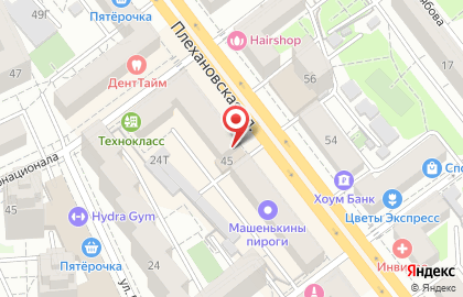 ОАО Банк Уралсиб на Плехановской улице на карте