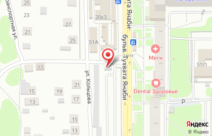 Автостоянка Спутник на бульваре Тухвата Янаби на карте