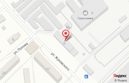 Шиномонтажная мастерская на улице Жуковского на карте