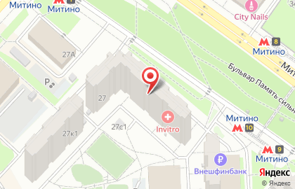 Район Митино Общественный пункт охраны порядка Северо-Западного административного округа на Митинской улице, 27 на карте