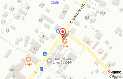 Кафе Смак на Советской улице на карте