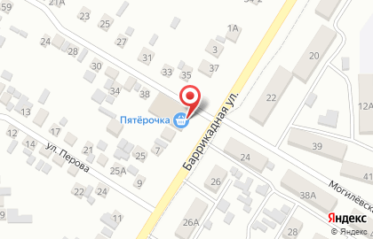 Универсам Пятёрочка на Баррикадной улице на карте