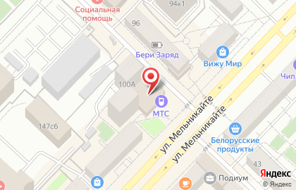Салон связи МТС на улице Мельникайте на карте