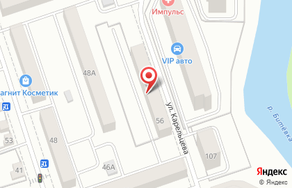 Магазин Красное & Белое на улице Карельцева на карте