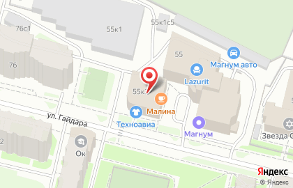 Продовольственный магазин Березка на улице Гайдара на карте