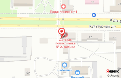 Детская поликлиника №2 в Комсомольске-на-Амуре на карте