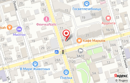 Управление Федерального казначейства по Ростовской области на 1-й Майской улице на карте