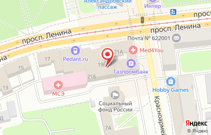 АКБ Авангард на проспекте Ленина на карте