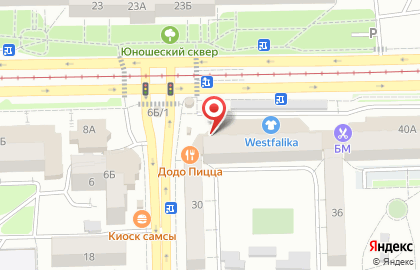 Магазин тканей и фурнитуры в Октябрьском районе на карте