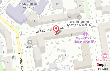Супермаркет Магнит в Железнодорожном районе на карте