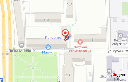 Буква в Магнитогорске на карте