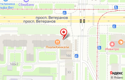 Ресторан Пхали Хинкали в Красносельском районе на карте
