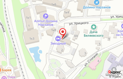 Санаторий Звездный в Кисловодске на карте