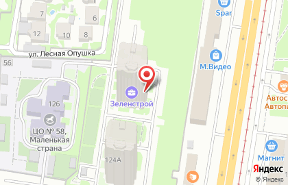 Зеленстрой-2, микрорайон, ООО Стройкомплект на проспекте Ленина на карте