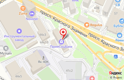 Банкомат ПримСоцБанк на Партизанском проспекте на карте