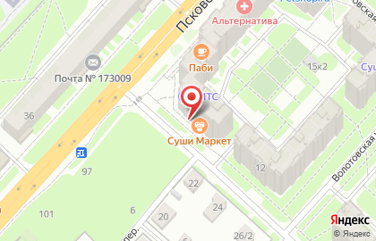 Суши-маркет Сушимаркет в Великом Новгороде на карте
