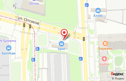 Станция по замене масла Spot на улице Оптиков на карте
