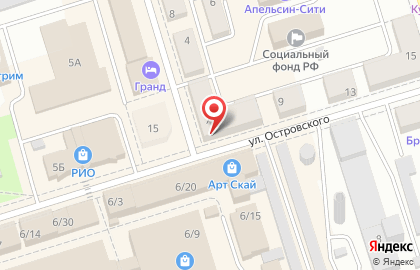 Магазин ювелирных изделий Ювелирцентр на улице Островского на карте