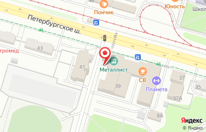 СВ на Петербургском шоссе на карте