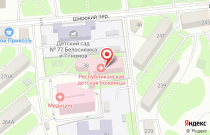 Детская республиканская клиническая больница в Широком переулке, 38 на карте