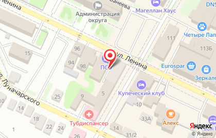 БиК на улице Ленина на карте