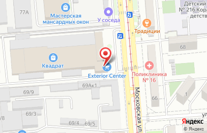 Супермаркет керамики и сантехники Квадрат на Московской улице на карте