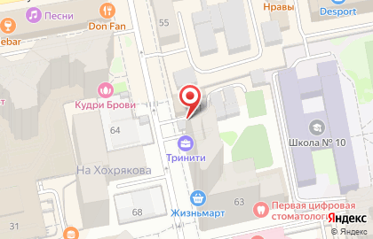 Автостоянка на ул. Хохрякова, 61а на карте