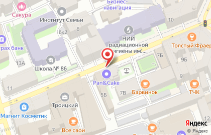 Отель The Faces Petrogradskaya на карте