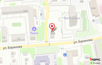 Птица на улице Баранова на карте