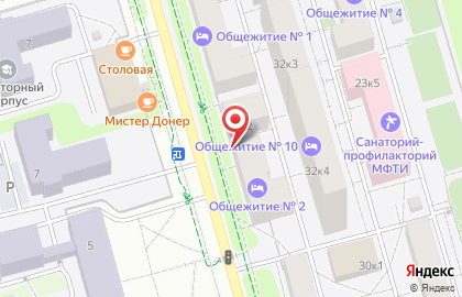 Общежитие, МФТИ в Долгопрудном на карте