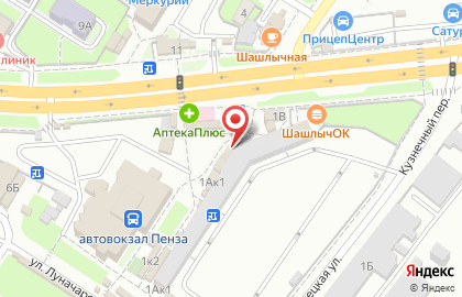 Офис продаж Билайн на улице Луначарского на карте