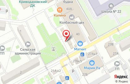 Киоск по продаже фруктов и овощей в Новосибирске на карте