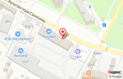 Гипермаркет автозапчастей АвтоМое на улице Архитектора Свиязева на карте
