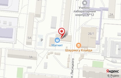 Супермаркет Магнит у дома на улице Лисицкого на карте