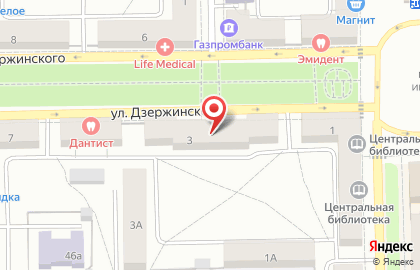 Служба экспресс-доставки Cdek на улице Дзержинского на карте
