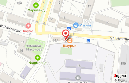 Магазин фруктов и овощей Фруктовый рай в Комсомольском районе на карте