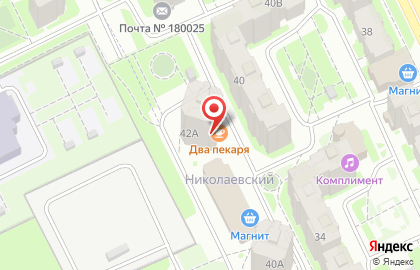 Пекарня Два пекаря на улице Рокоссовского на карте
