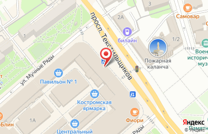 Киоск по продаже кондитерских изделий Белые слоны в Костроме на карте